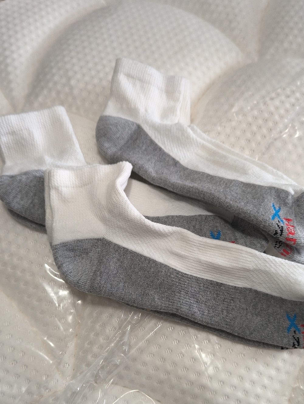 White & Gray Low-Cut Athletic Socks